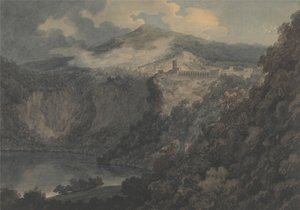 Il lago e la città di Nemi da John Robert Cozens